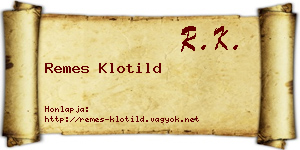 Remes Klotild névjegykártya